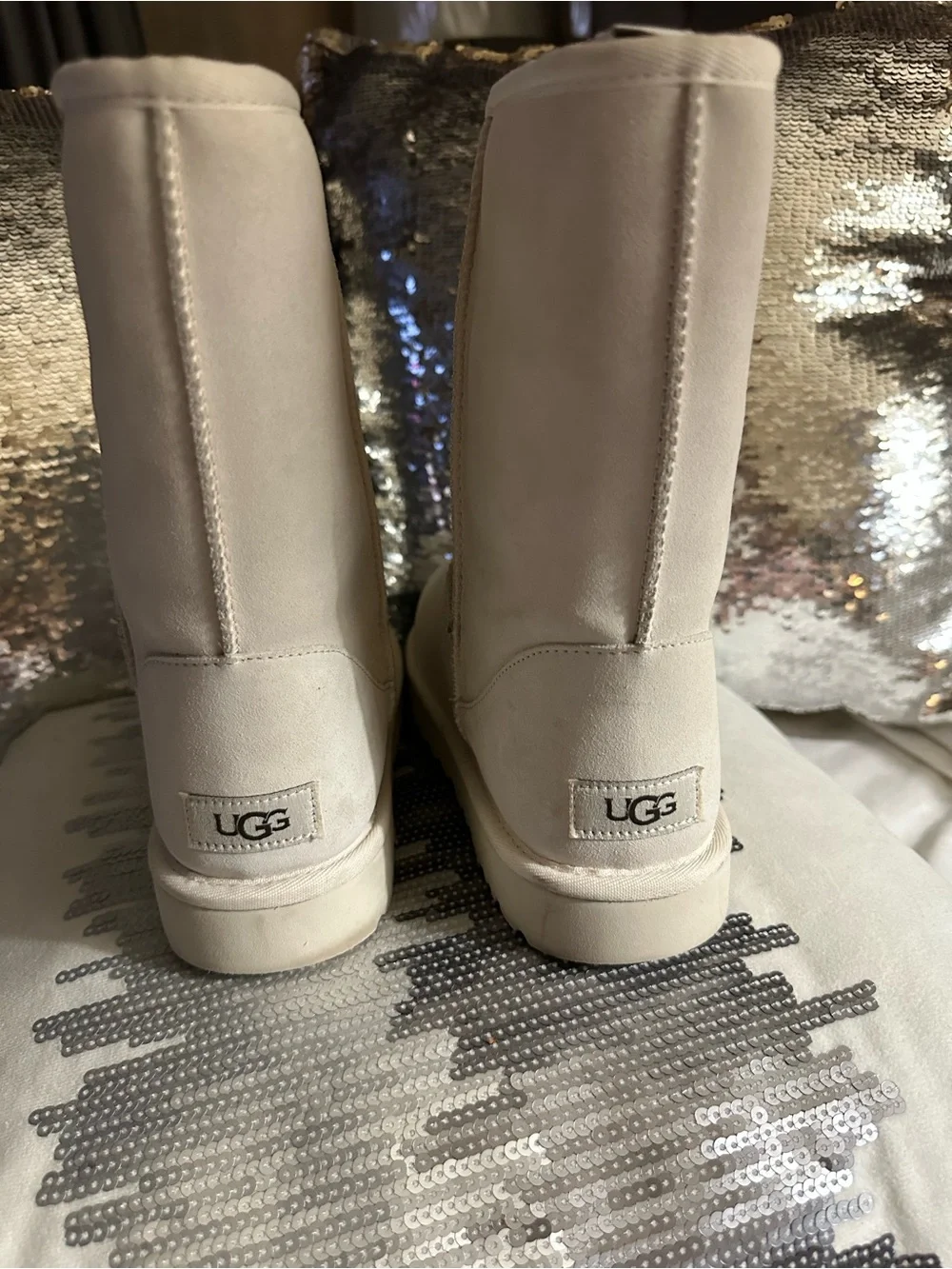 UGG Kids Cream Mid-Calf Logo Winter Boots